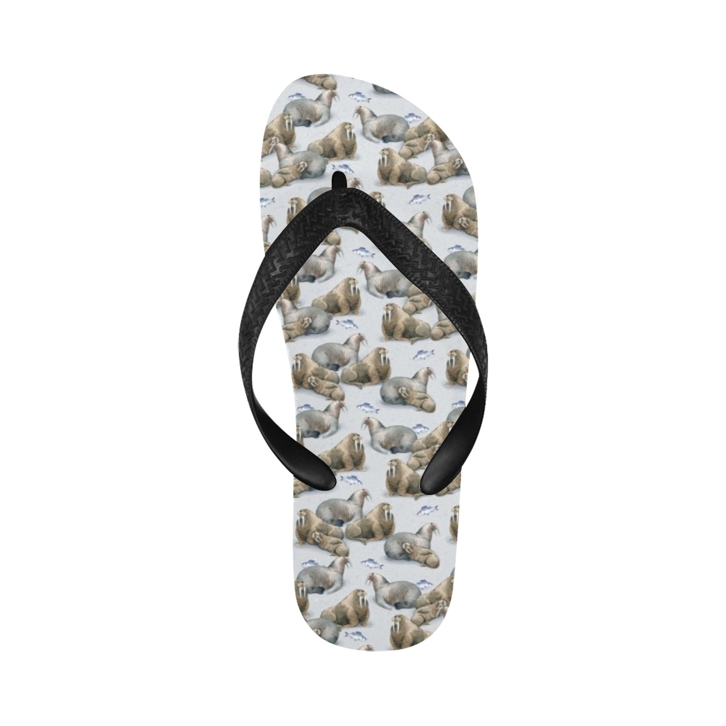 Walrus Print Design LKS401 Flip Flops