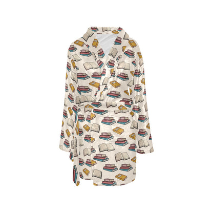 Book Pattern Print Design 04 Women's Fleece Robe