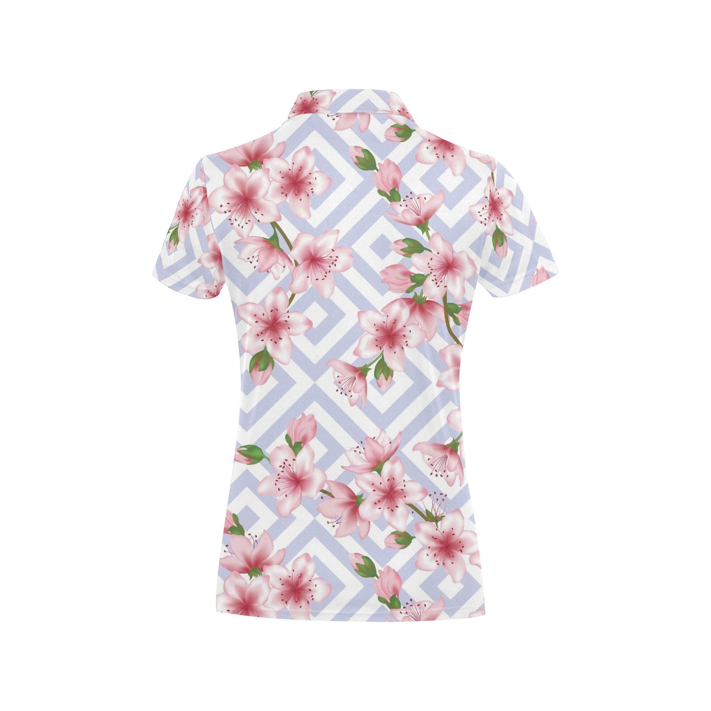 Cherry Blossom Pattern Print Design CB07 Women's Polo Shirt