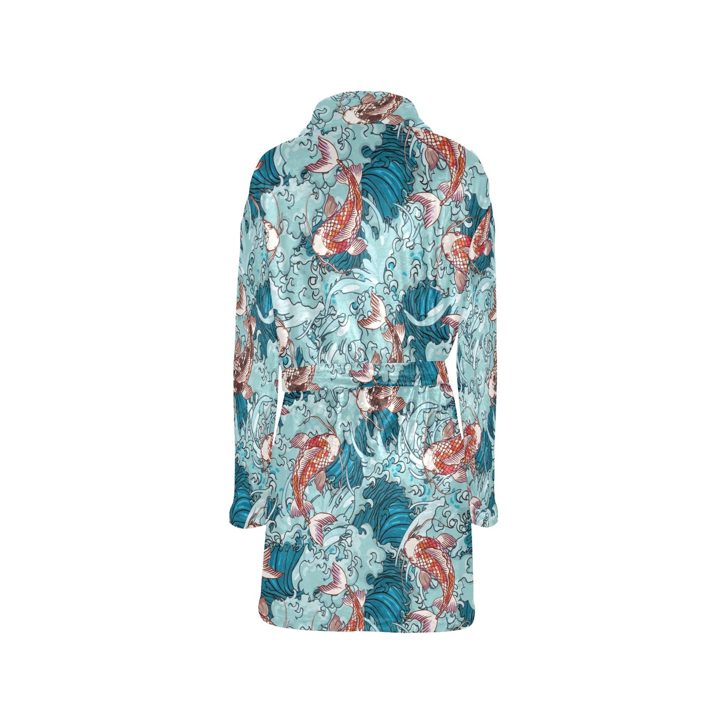 KOI Fish Pattern Print Design 05 Women's Fleece Robe