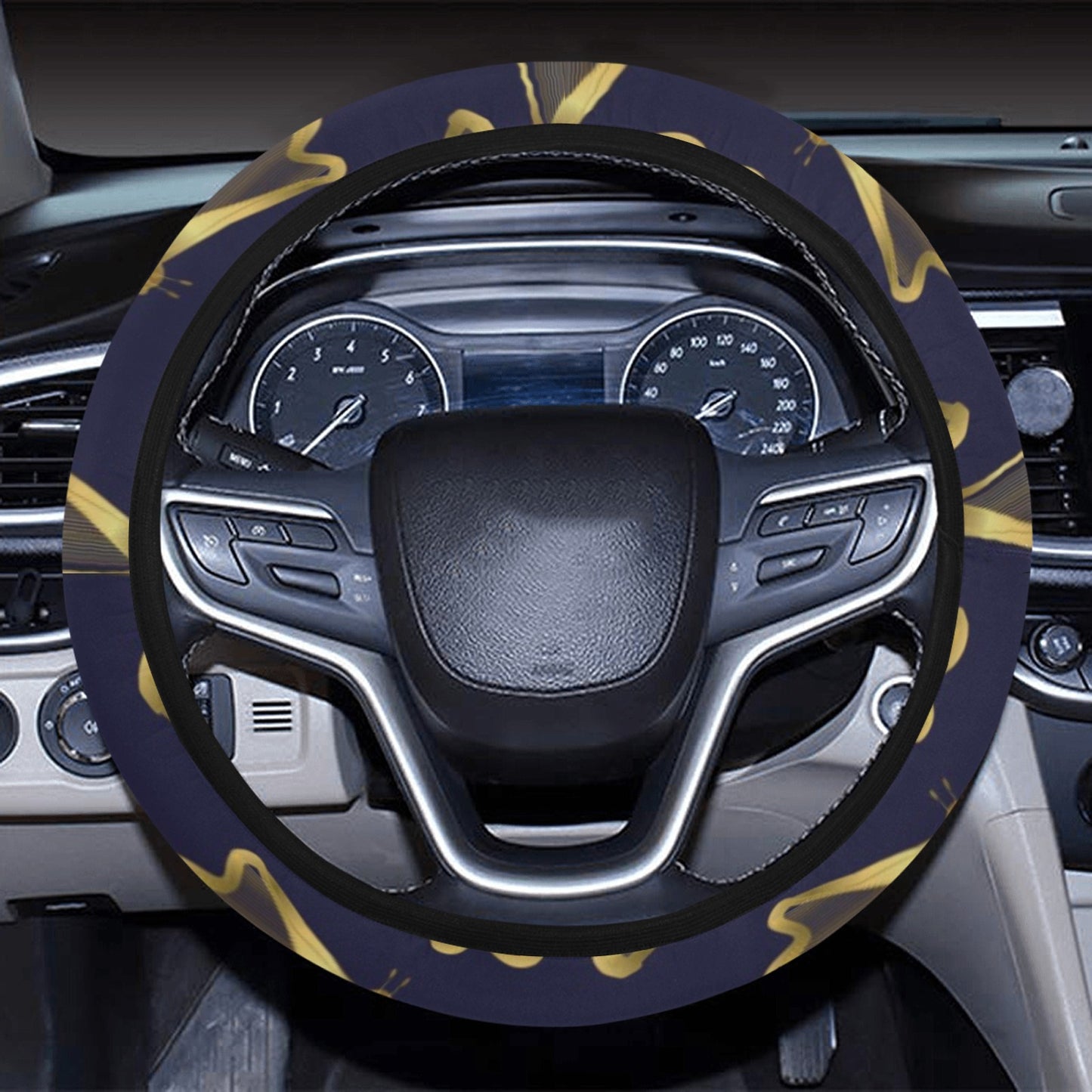Harp Print Design LKS401 Steering Wheel Cover with Elastic Edge
