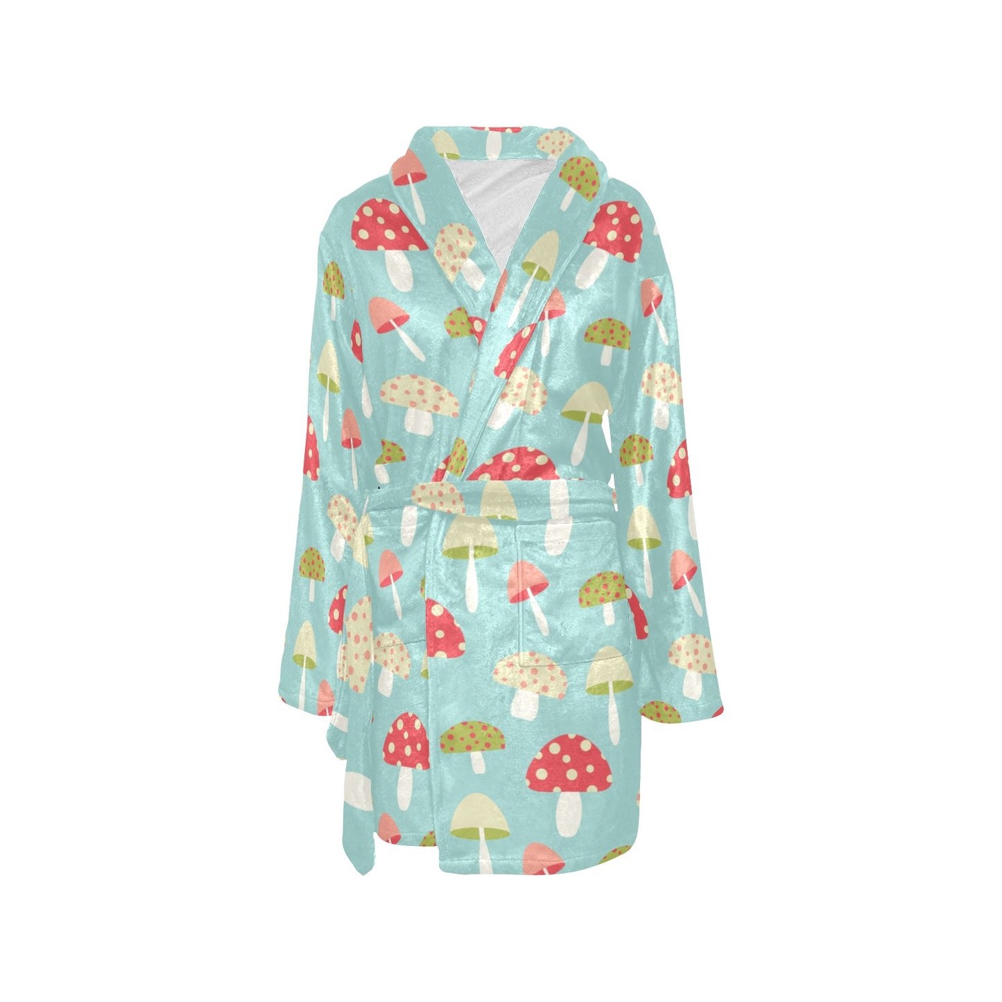 Mushroom Pattern Print Design A01 Women's Fleece Robe