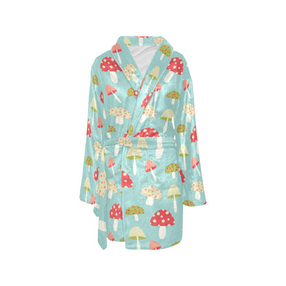 Mushroom Pattern Print Design A01 Women's Fleece Robe
