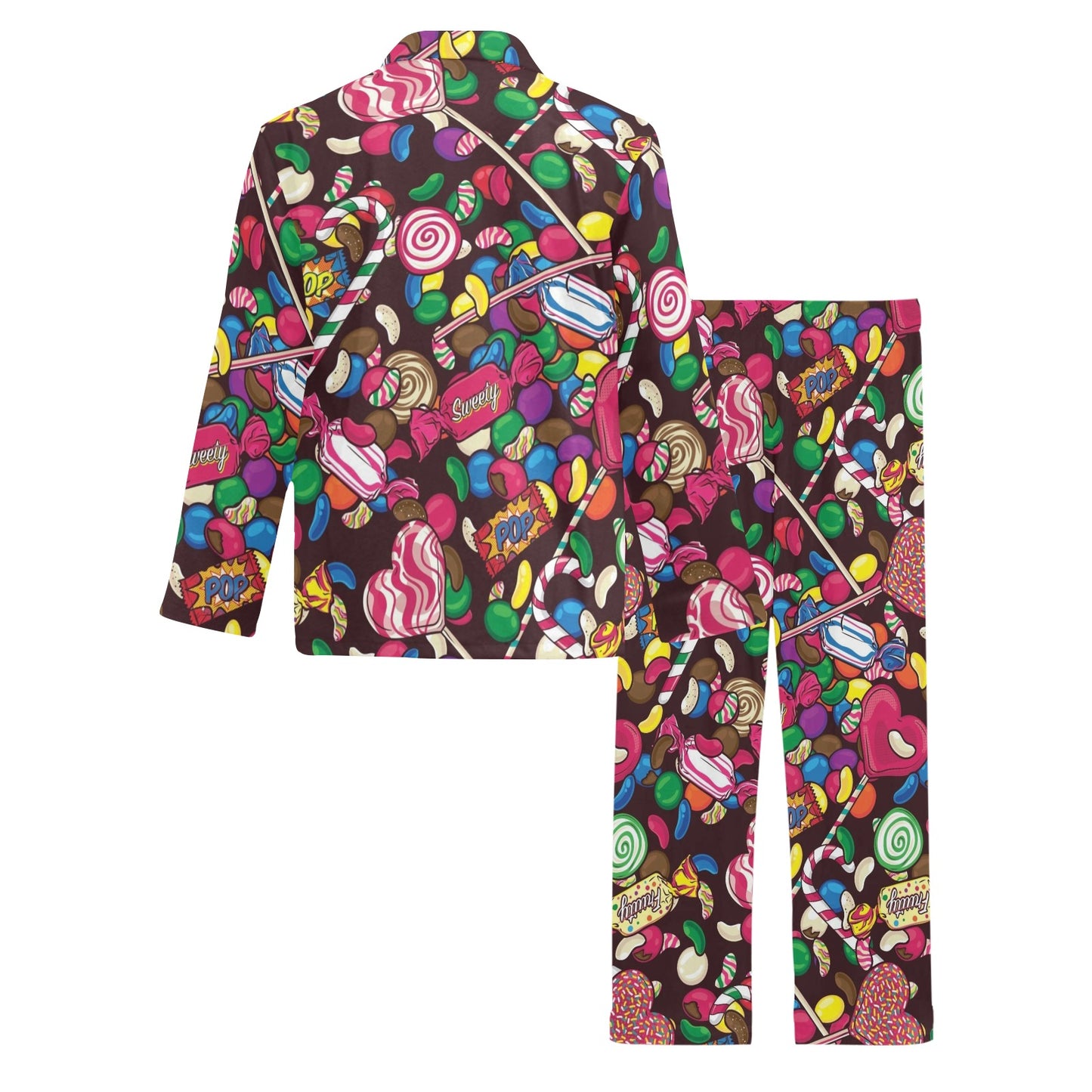 Candy Pattern Print Design CA02 Men's Long Pajama Set