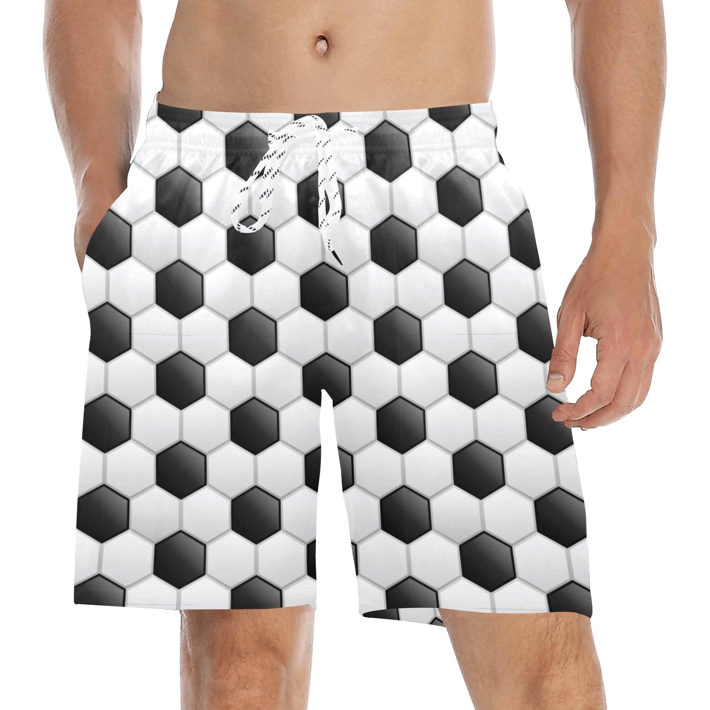 Soccer Ball Texture Print Pattern Men's Swim Trunks Beach Shorts