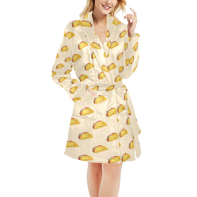 Taco Print Design LKS302 Women's Fleece Robe