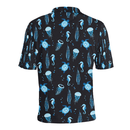 Sea Turtle Print Design LKS3013 Men Polo Shirt
