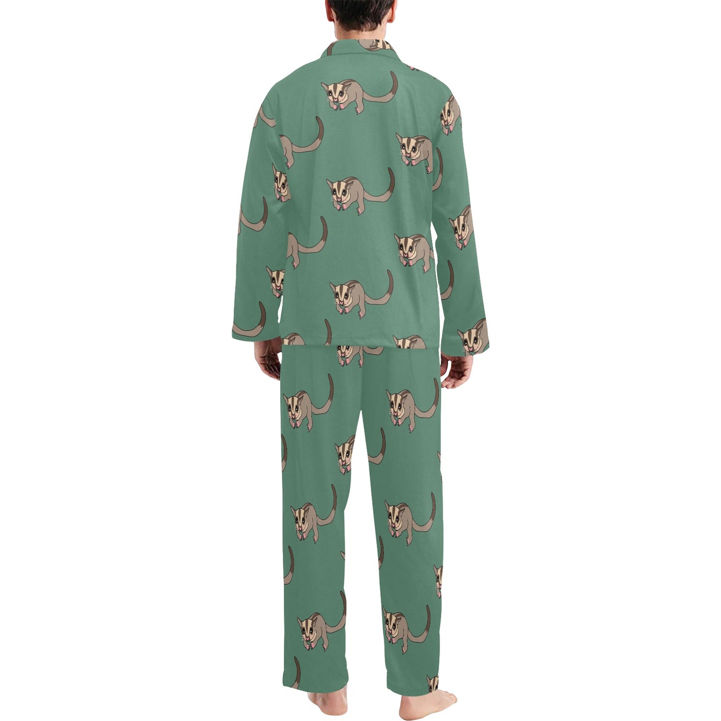 Sugar Glider Pattern Print Design 01 Men's Long Pajama Set