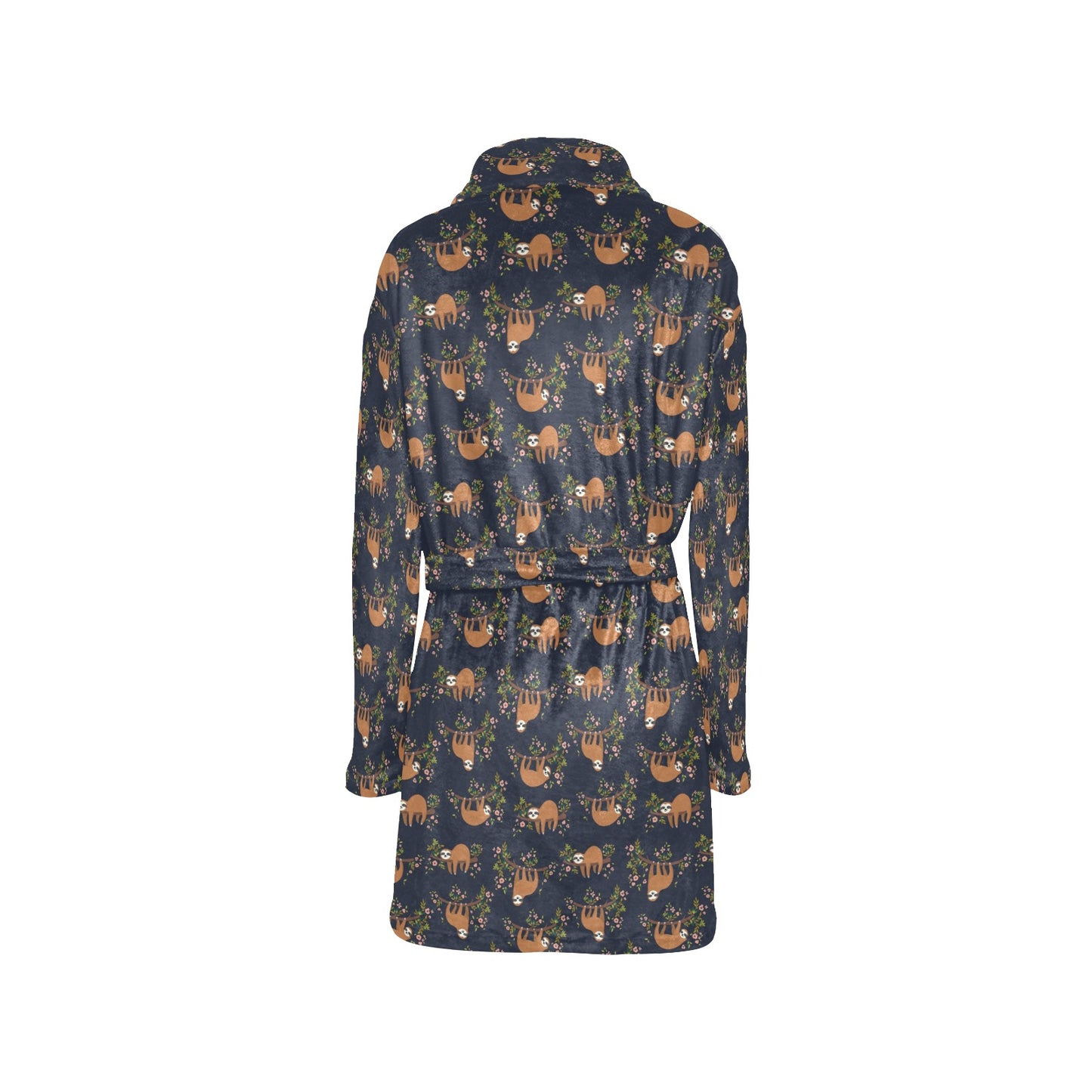 Sloth flower Design Themed Print Women's Fleece Robe