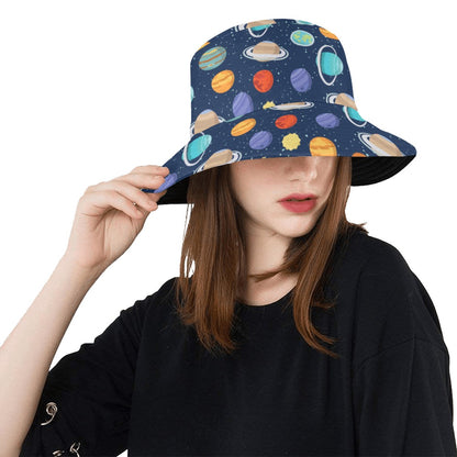 Planet With Star Print Design LKS303 Unisex Bucket Hat