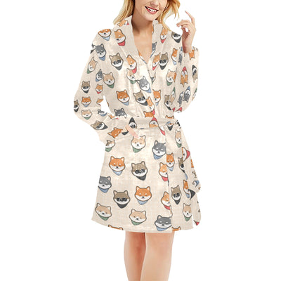 Shiba Inu Print Design LKS3010 Women's Fleece Robe