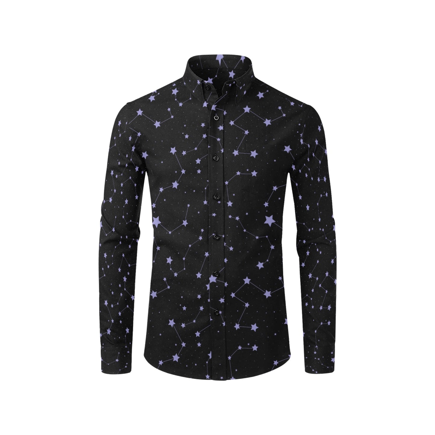 Star Print Design LKS303 Men's Long Sleeve Dress Shirt