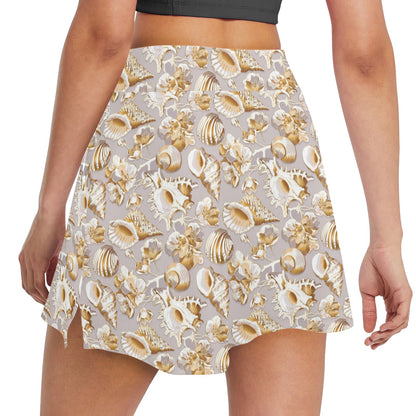 Seashell Print Design LKS309 17" Golf & Pickleball Skort with Pockets