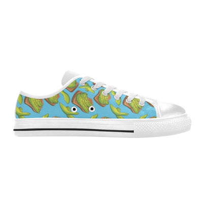 Sandwich Avocado Print Design LKS306 Women's White Low Top Shoes