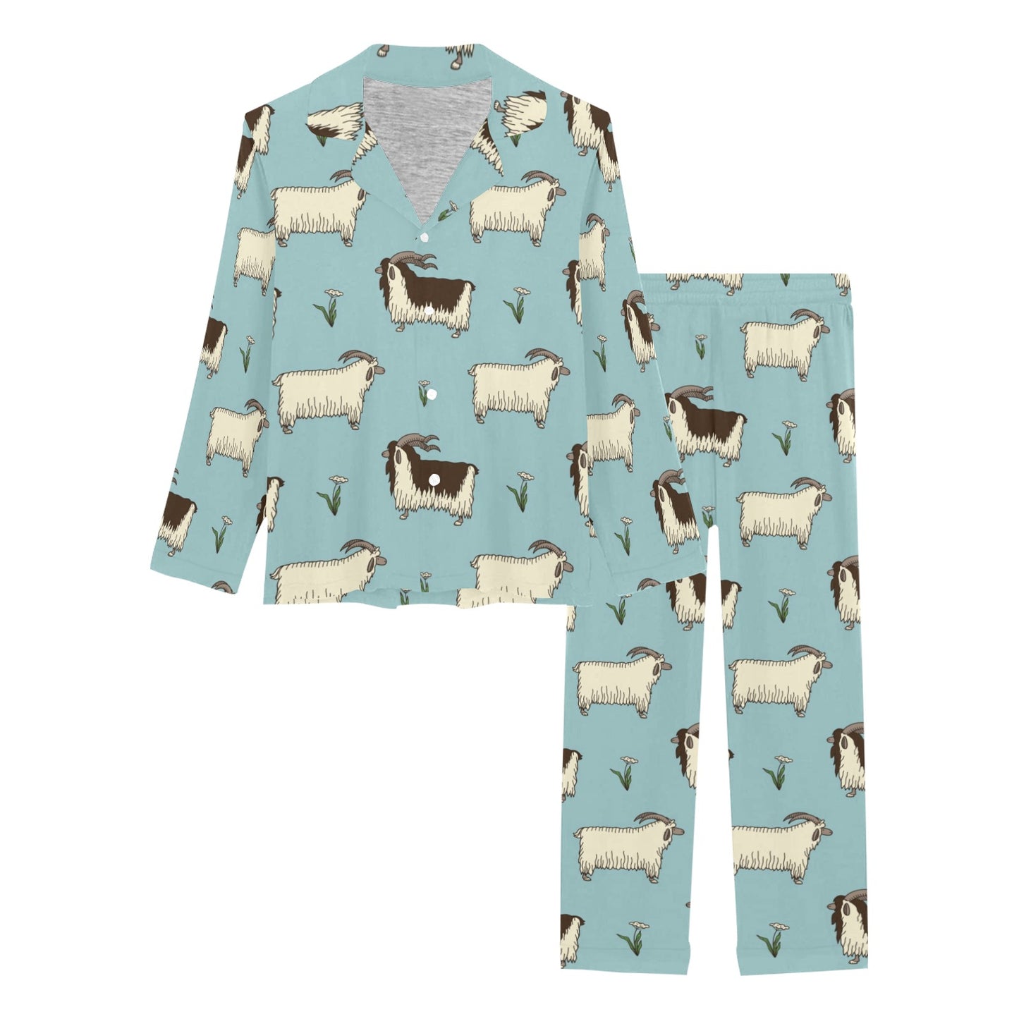 Goat Pattern Print Design 02 Women's Long Pajama Set