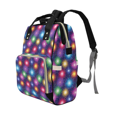 Firework Colorful Print Design LKS301 Diaper Bag Backpack