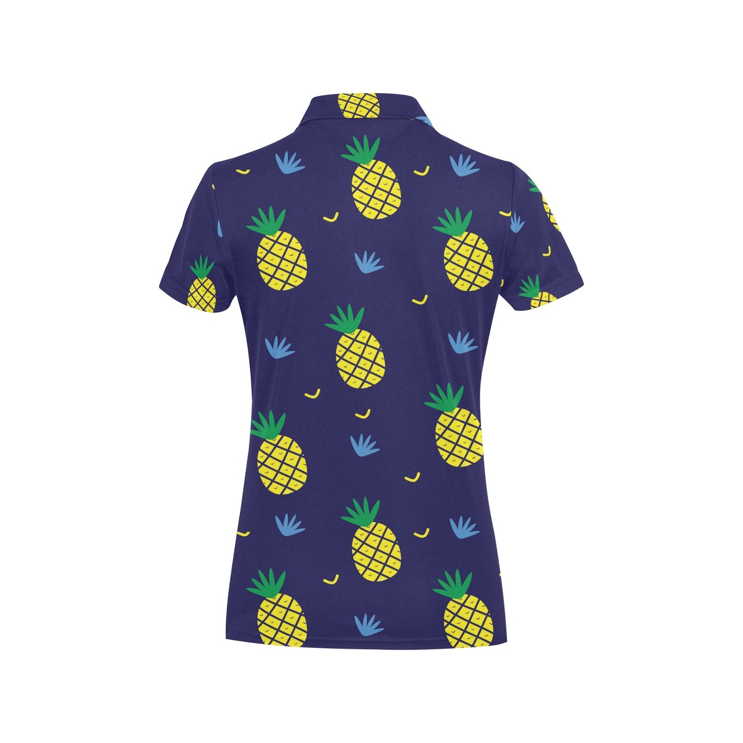 Pineapple Pattern Print Design A01 Women's Polo Shirt