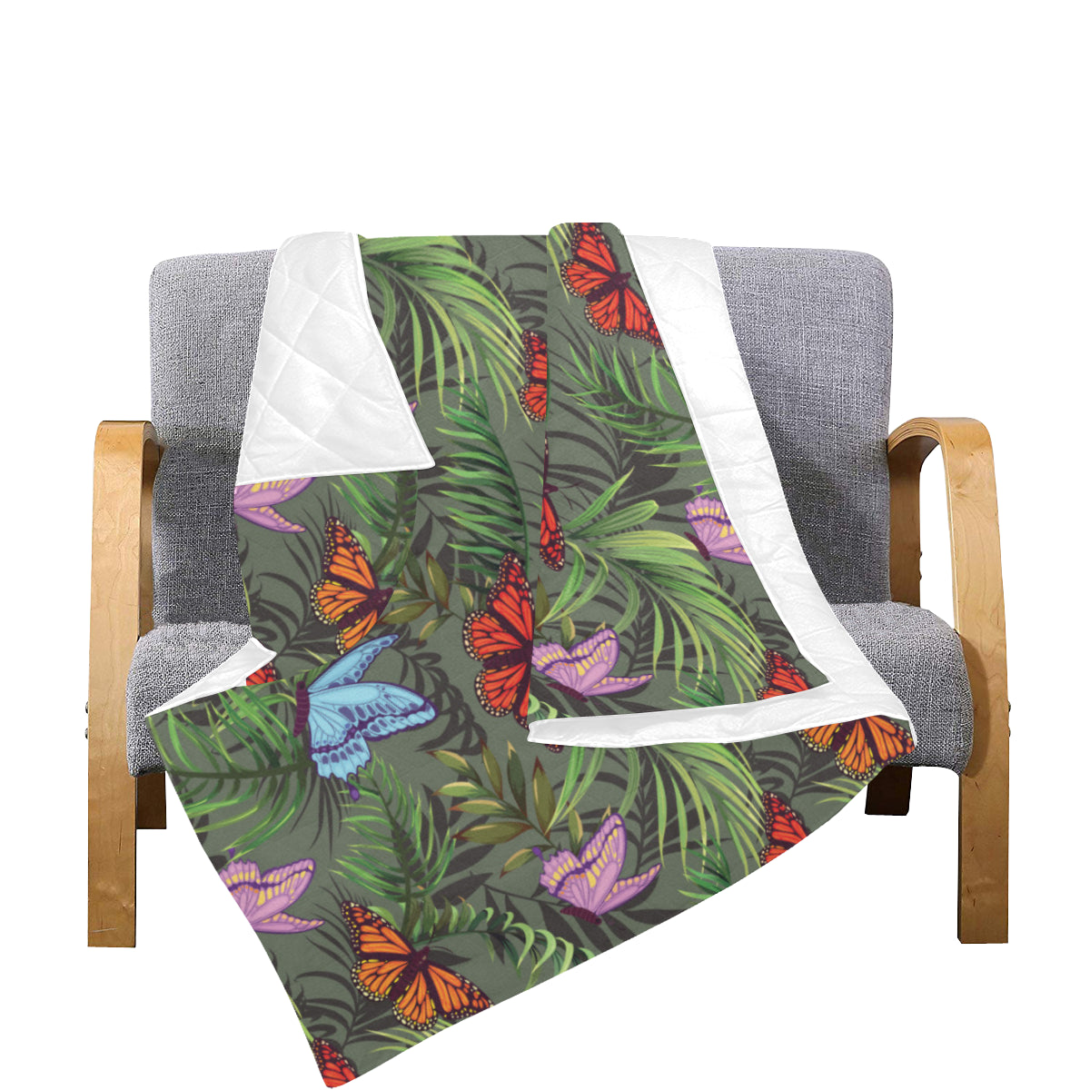 Monarch Butterfly Pattern Print Design 04 Premium Quilt