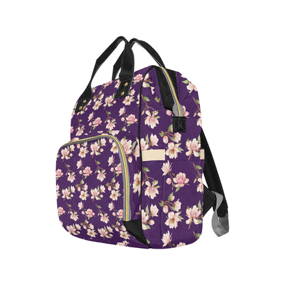 Magnolia Pattern Print Design MAG02 Diaper Bag Backpack