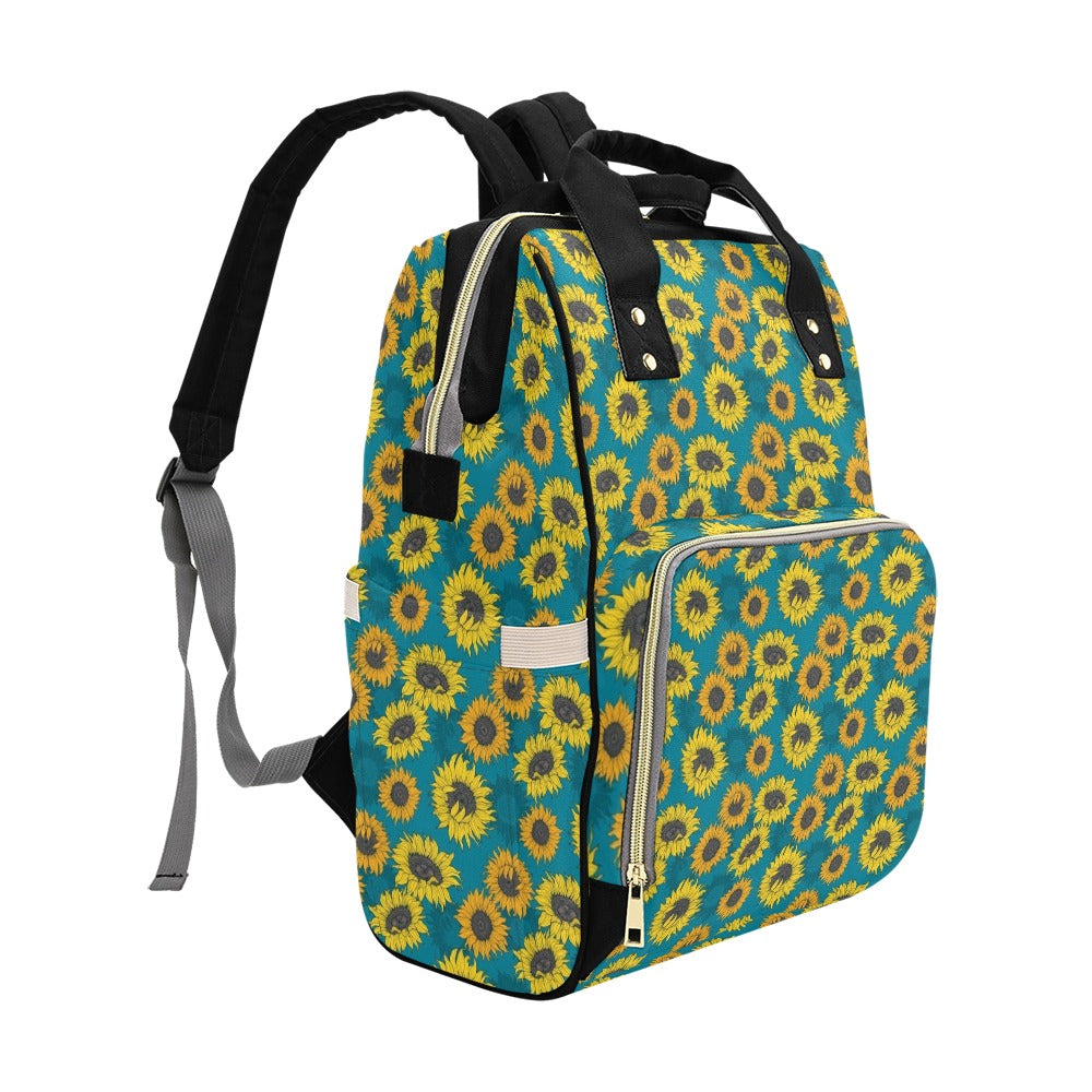 Sunflower Print Design LKS301 Diaper Bag Backpack