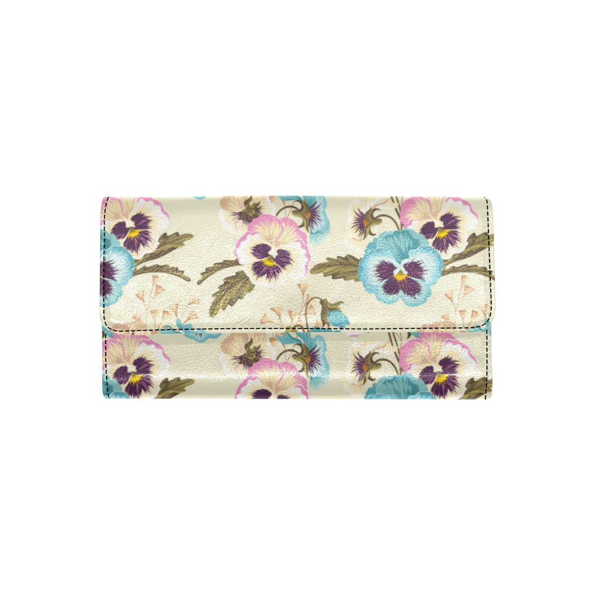 Pansy Pattern Print Design A02 Women's Trifold Wallet
