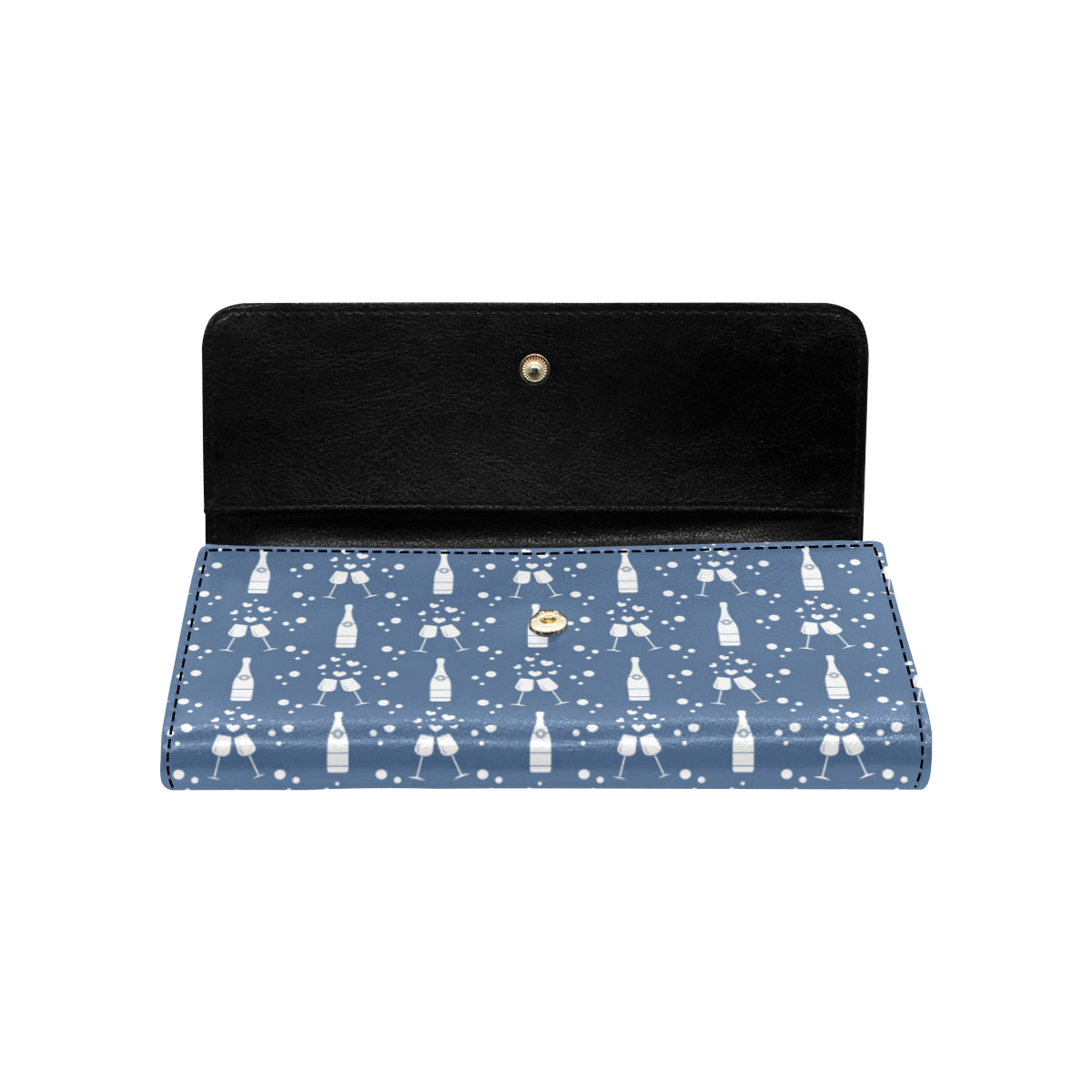 Champagne Pattern Print Design 05 Women's Trifold Wallet