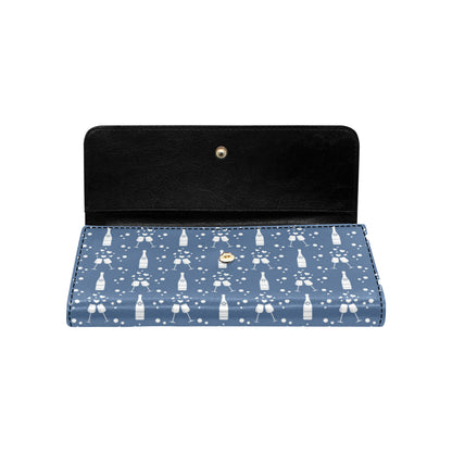 Champagne Pattern Print Design 05 Women's Trifold Wallet