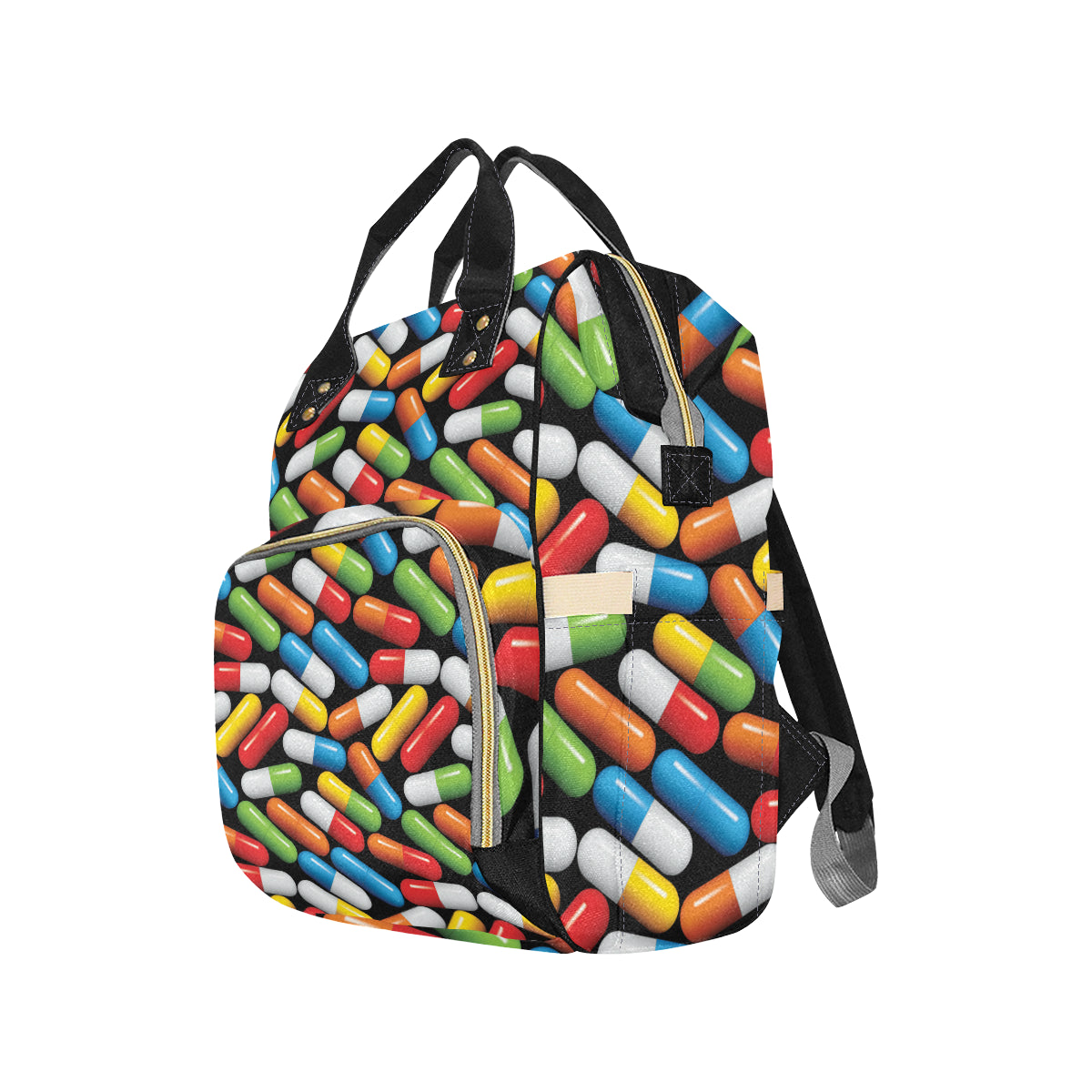 Pill Pattern Print Design A02 Diaper Bag Backpack