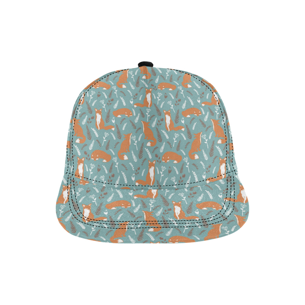 Fox Forest Print Pattern Snapback Cap