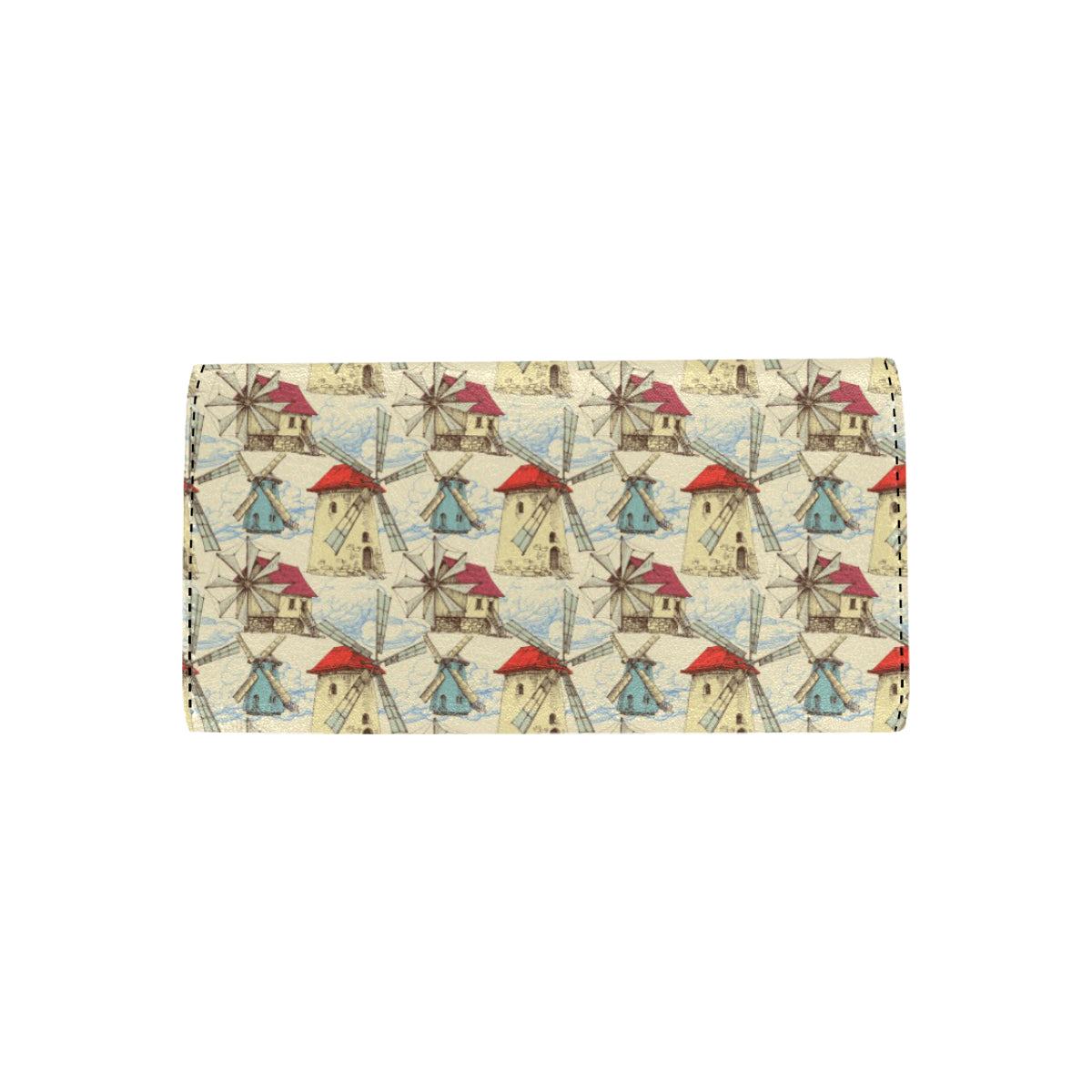 Windmill Pattern Print Design 01 Women's Trifold Wallet