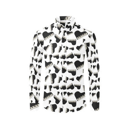 Piano Print Design LKS405 Men's Long Sleeve Dress Shirt