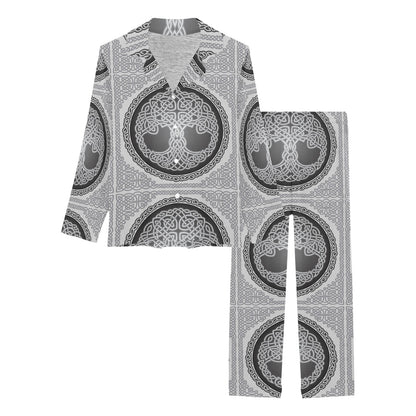 Celtic Tree of life Print Women's Long Pajama Set
