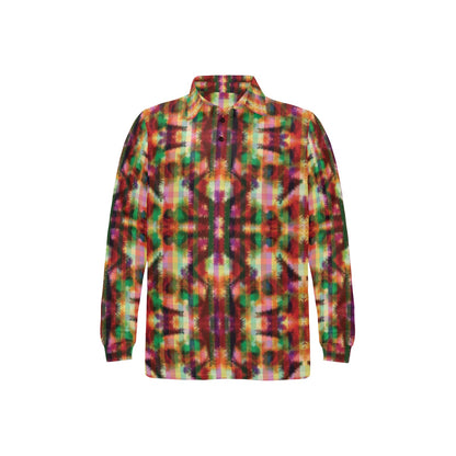 Tie Dye Print Design LKS301 Long Sleeve Polo Shirt For Men's
