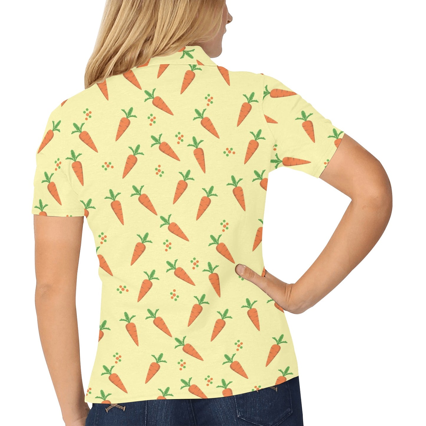 Carrot Pattern Print Design 04 Women's Polo Shirt