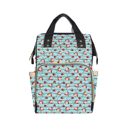 Ladybug Happy Print Pattern Diaper Bag Backpack