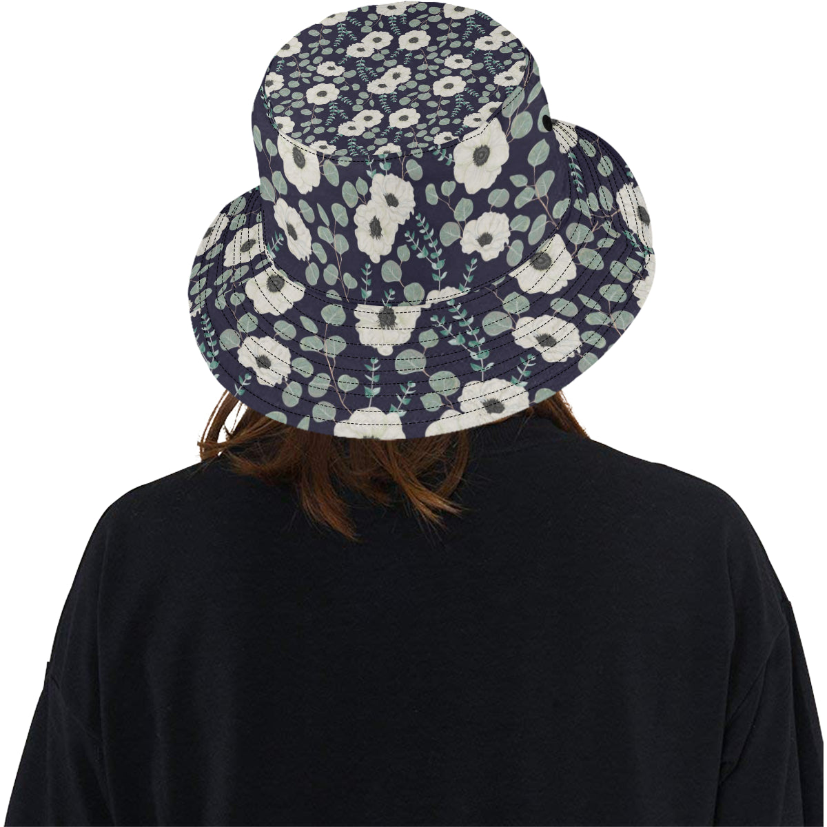 Anemone Pattern Print Design AM01 Unisex Bucket Hat