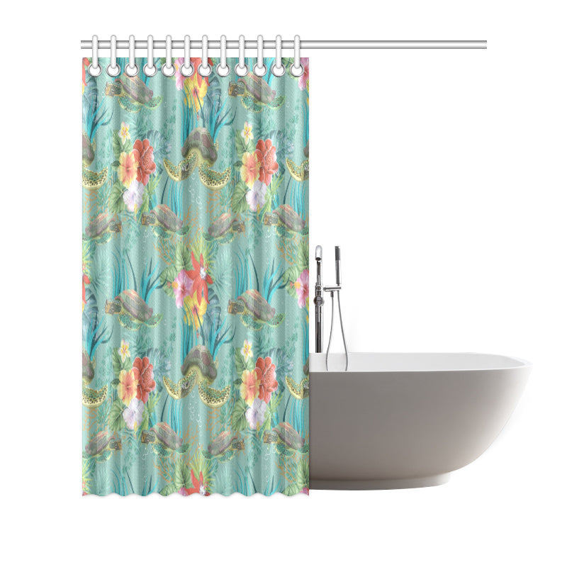 Sea Turtle Pattern Print Design T012 Shower Curtain