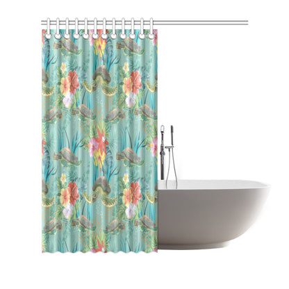Sea Turtle Pattern Print Design T012 Shower Curtain