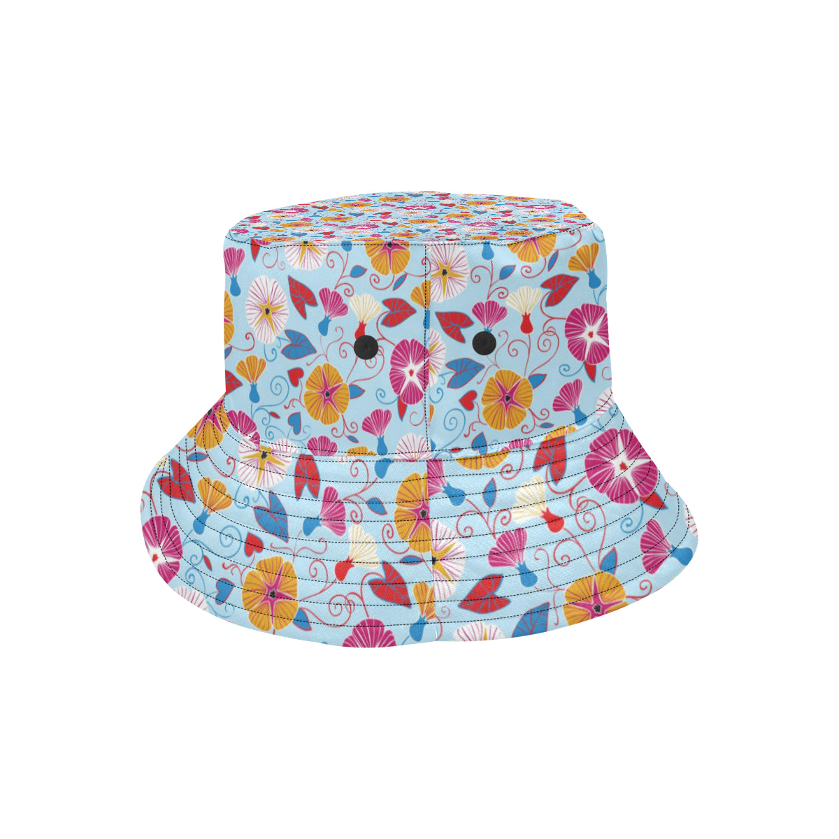 Morning Glory Pattern Print Design MG06 Unisex Bucket Hat