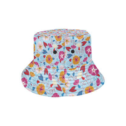 Morning Glory Pattern Print Design MG06 Unisex Bucket Hat