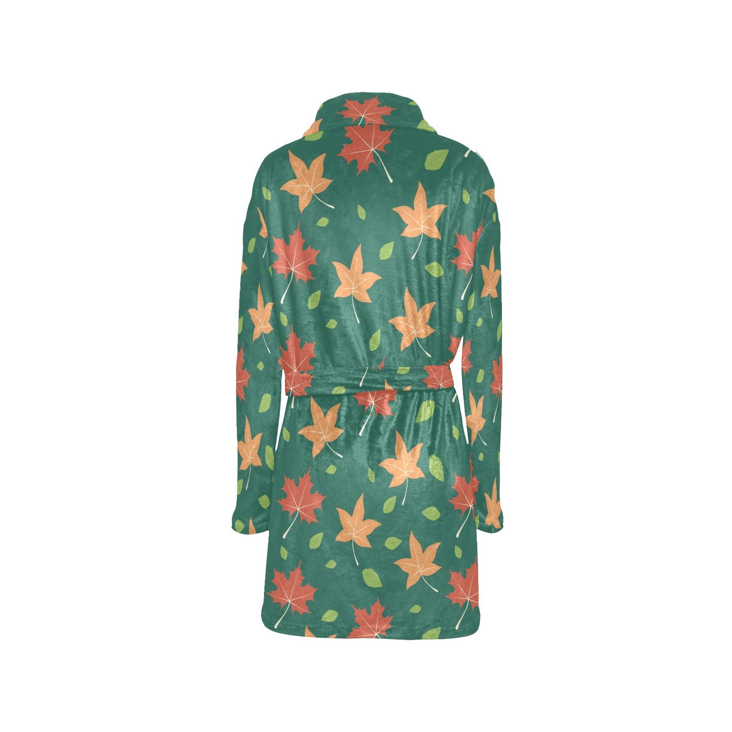 Maple Leaf Pattern Print Design 04 Women's Fleece Robe