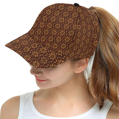 Agricultural Brown Wheat Print Pattern Snapback Cap