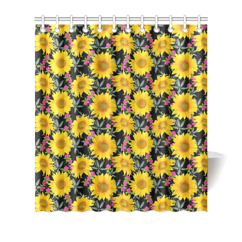 Sunflower Pattern Print Design SF014 Shower Curtain