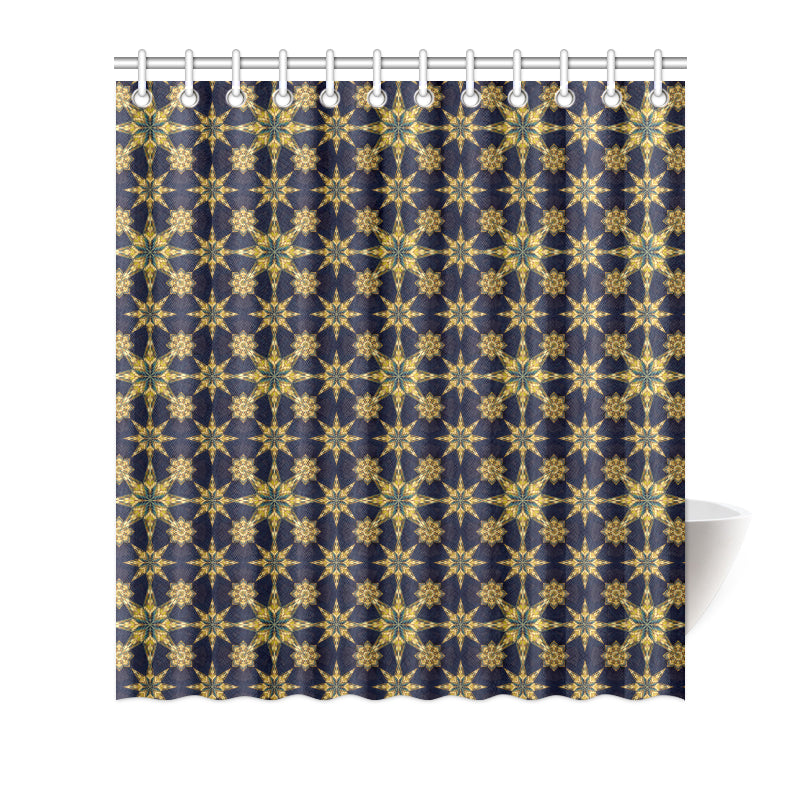 kaleidoscope Gold Print Design Shower Curtain