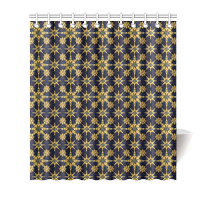 kaleidoscope Gold Print Design Shower Curtain