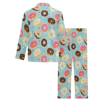 Donut Pattern Print Design DN04 Men's Long Pajama Set