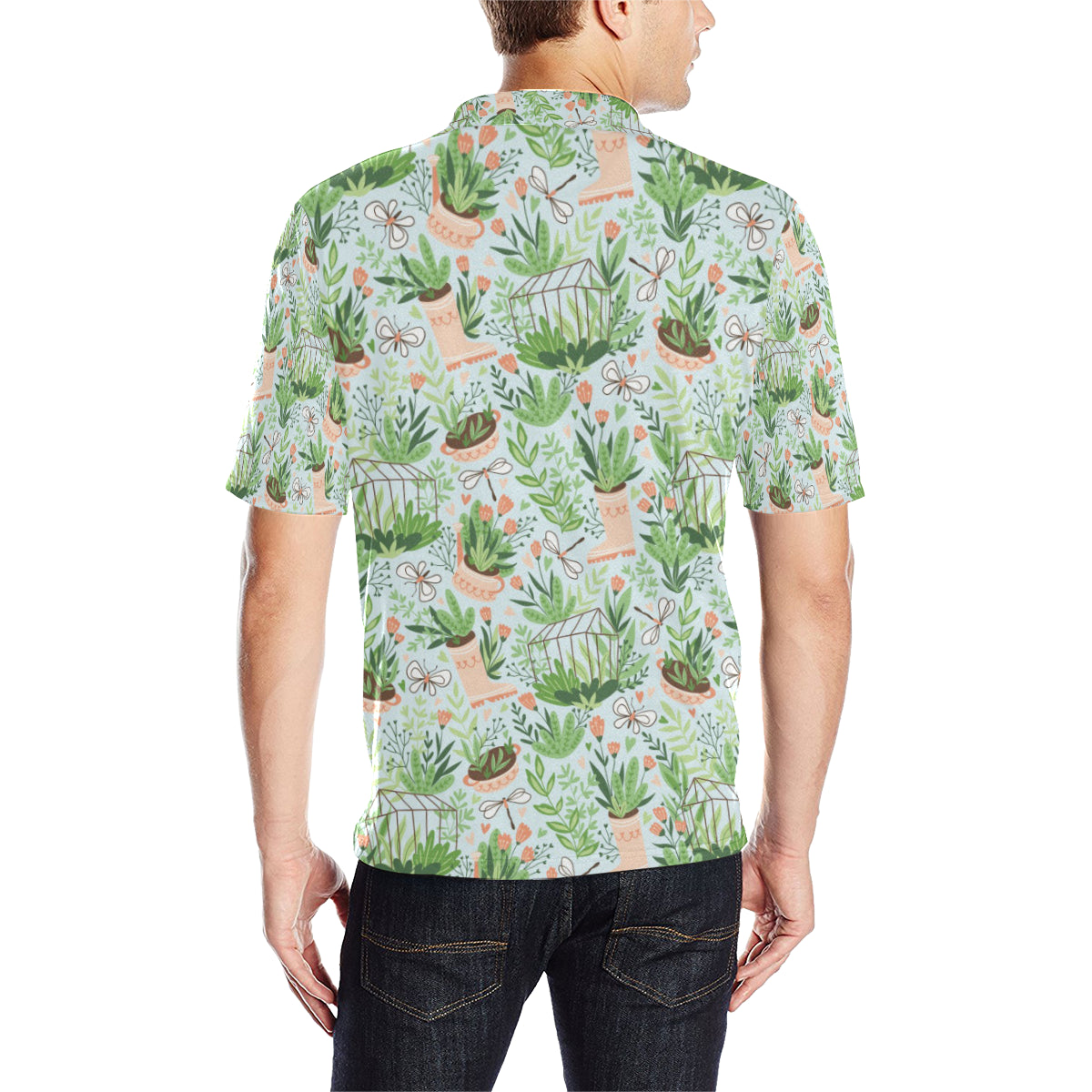 Gardening Pattern Print Design G04 Men Polo Shirt