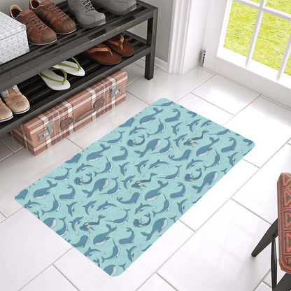 Narwhal Themed Print Rubber Doormat