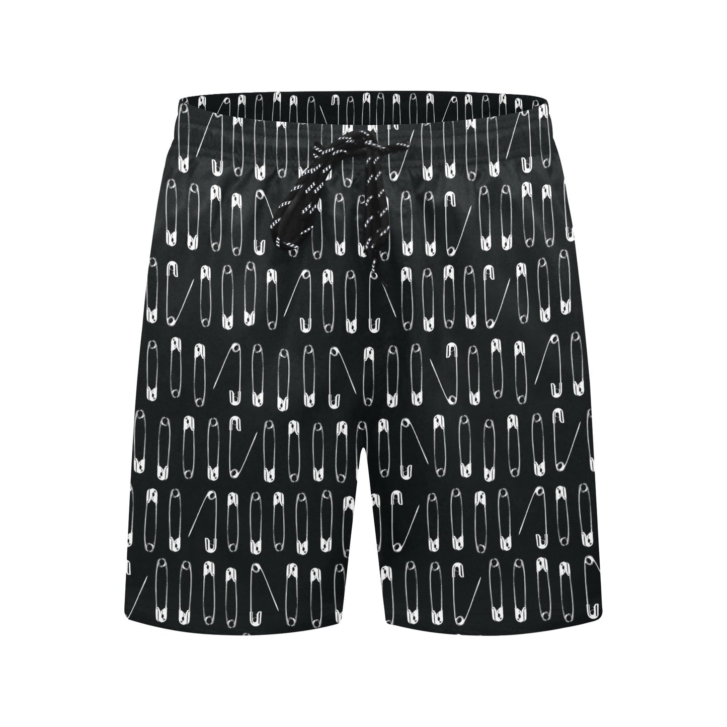 Safety Pin Print Design LKS302 Men's Swim Trunks Beach Shorts
