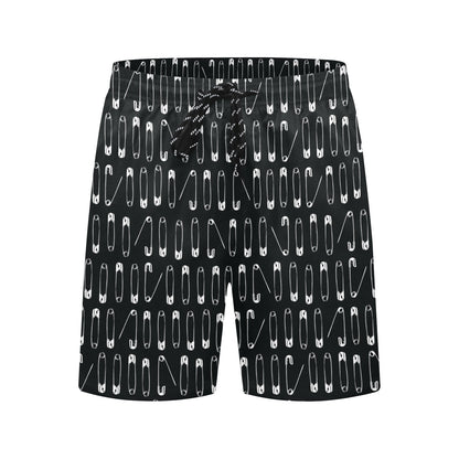Safety Pin Print Design LKS302 Men's Swim Trunks Beach Shorts